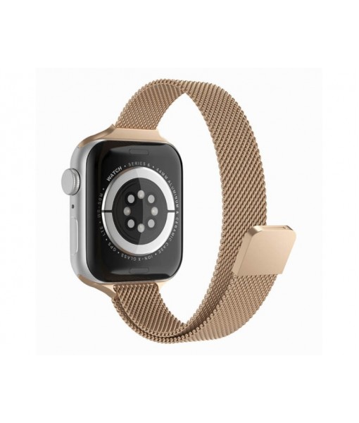 Curea Techsuit W034, Compatibila Cu Apple Watch 1 / 2 / 3 / 4 / 5 / 6 / 7 / SE - 42/45mm, Metalic, Gold